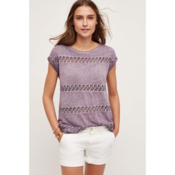 Anthropologie Tops - Anthropologie Akemi + Kin Sz M purple lattie tee